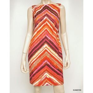 Jones New York Boat Neck Cotton Sleeveless Dress Top Sunset Orange 0 Nwt $139